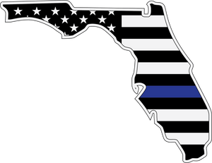 FLORIDA SILHOUETTE THIN BLUE LINE DECAL