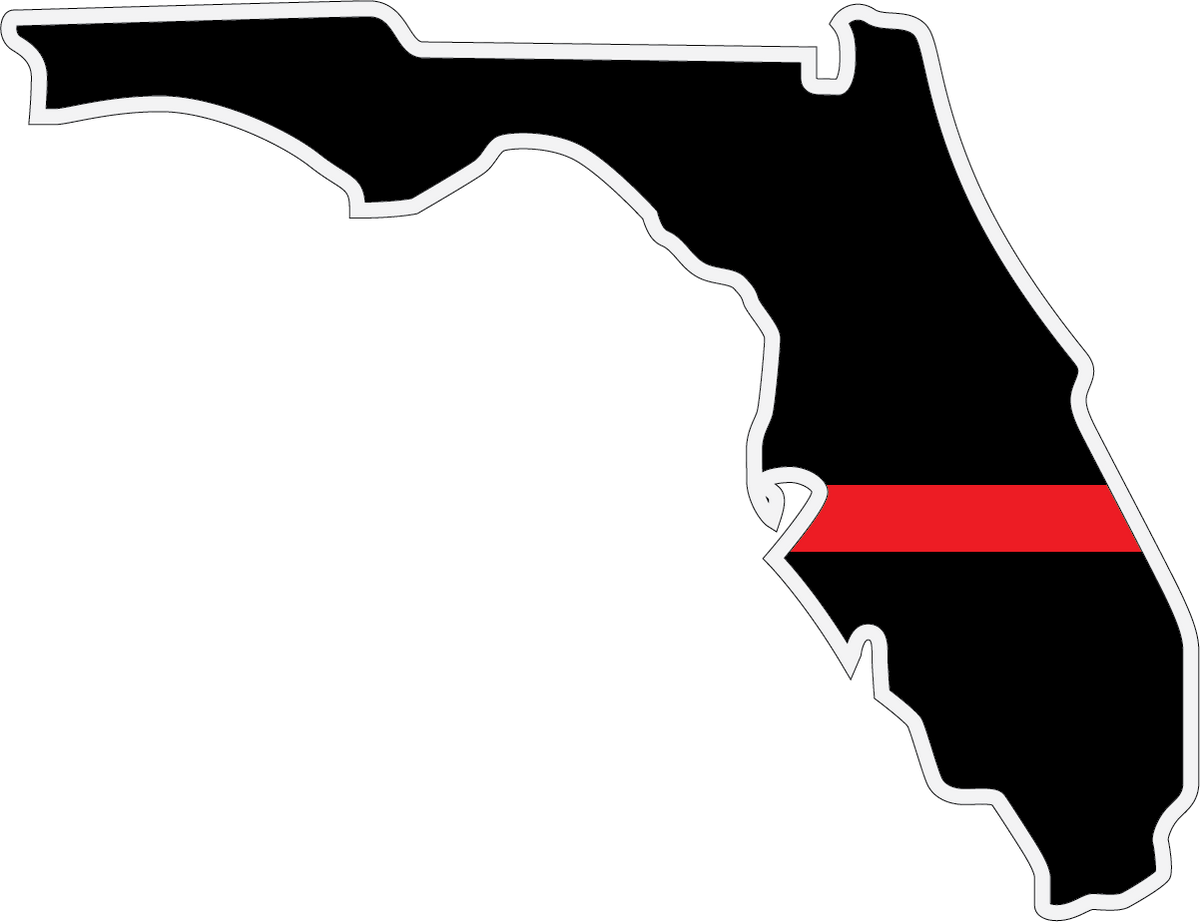 FLORIDA SILHOUETTE THIN RED LINE DECAL – Axe Caps