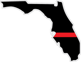 FLORIDA SILHOUETTE THIN RED LINE DECAL