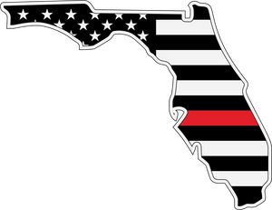 FLORIDA SILHOUETTE THIN RED LINE DECAL