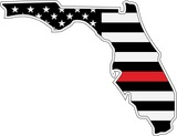 FLORIDA SILHOUETTE THIN RED LINE DECAL