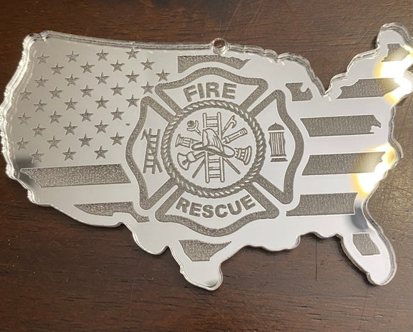 USA/Fire Rescue Maltese Ornament