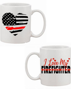 Love My Firefighter/Heart Ceramic Mug